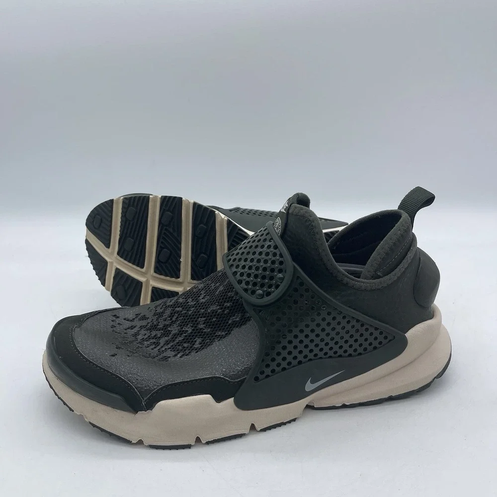 Nike 910090-300 Men's Size 7 Stone Island Sock Dart Mid Shoes 'Sequoia' Sneakers